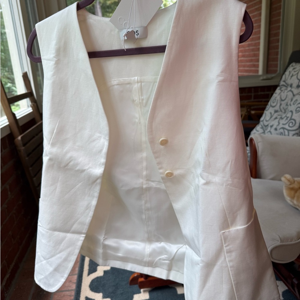 COS WRAP-FRONT LINEN-BLEND WAISTCOAT/VEST (New With Tag)